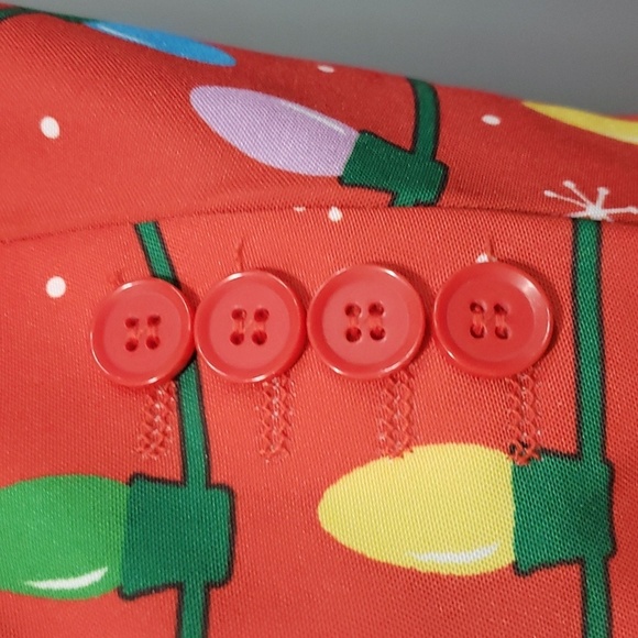 Opposuits NWOT Red Blazer with Holiday Lightstring Design - Picture 5 of 6
